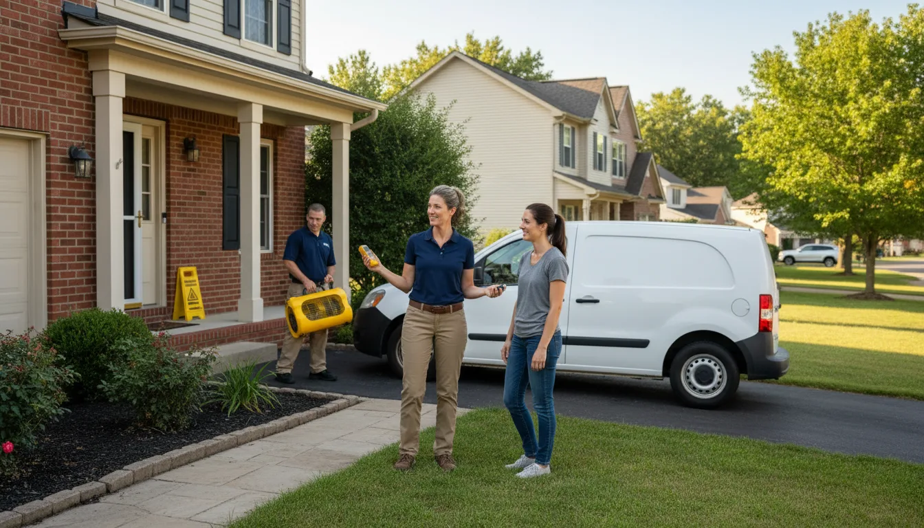 Residential water damage restoration in German Valley, IL